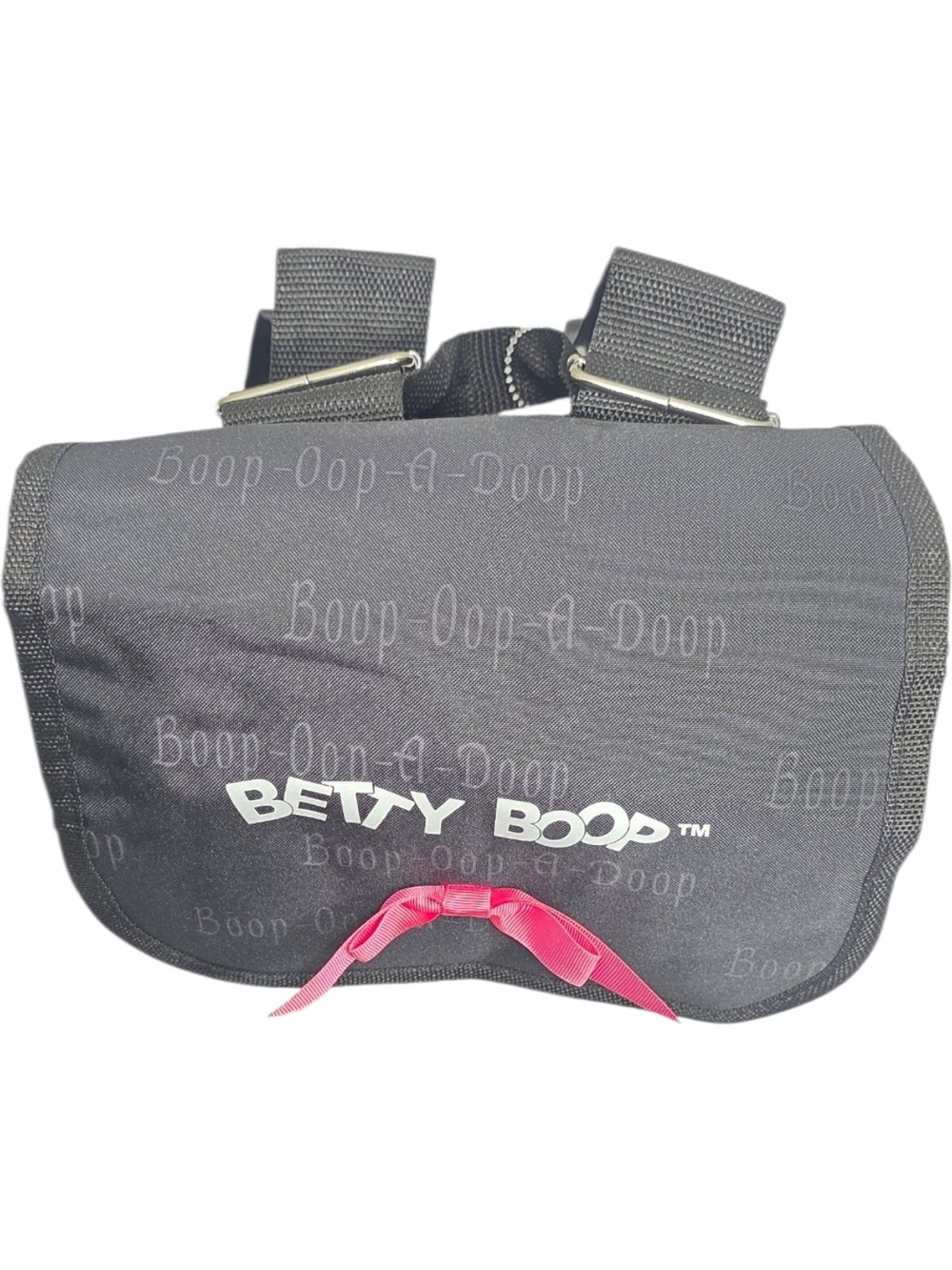 Betty Boop Boop-Oop-A-Doop Black Backpack Pink Bow Logo Print NWT - Picture 3 of 12